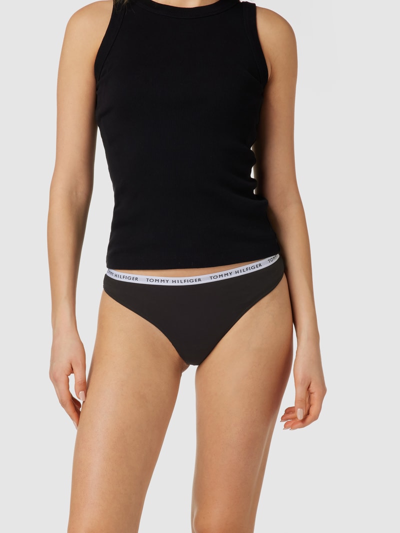 String mit Stretch-Anteil im 3er-Pack in schwarz
