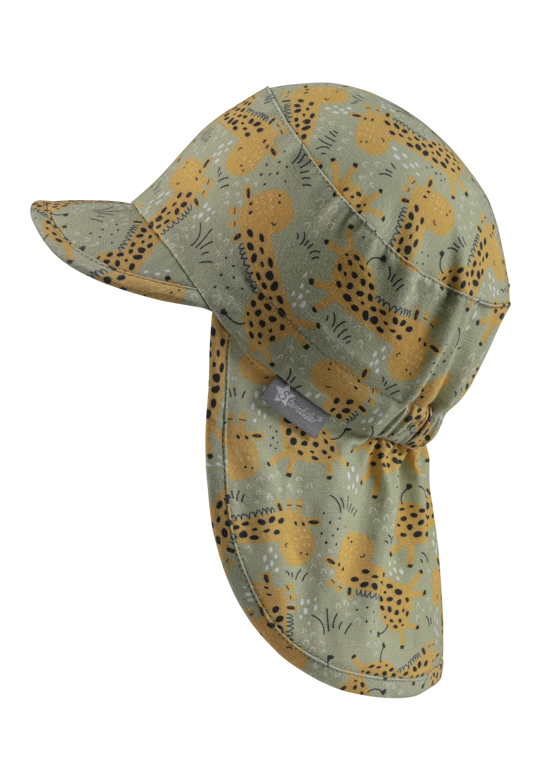 Schirmmütze mit Nackenschutz bedruckt mit Giraffen