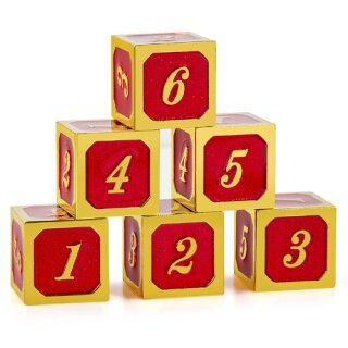 Metal & Enamel D6 Dice Set Red & Gold (12)