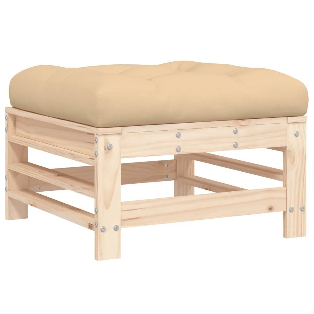 vidaXL Loungesofa Gartenhocker mit Kissen Massivholz Kiefer, 1 Teile