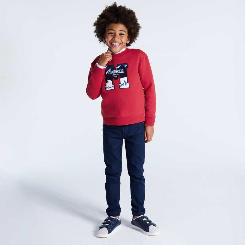 Sweat-shirt Mountain Expedition rouge garçon