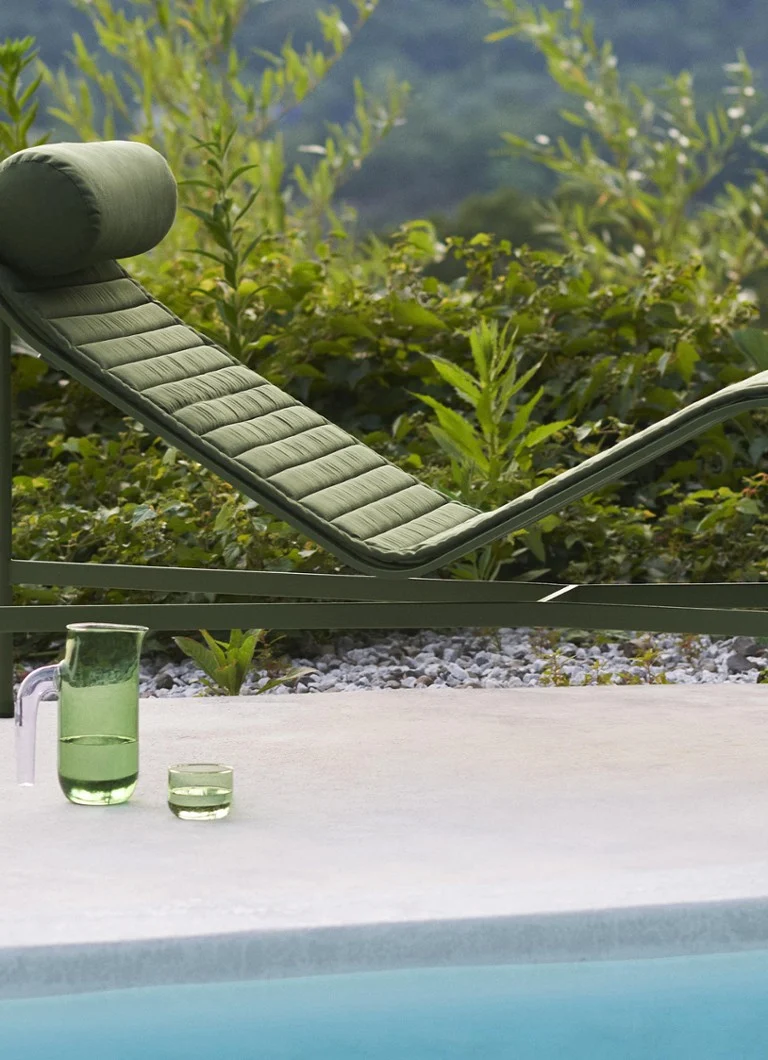 Almofada impermeável acolchoada em palha para espreguiçadeira de exterior Palissade, 49,5 x 195 cm