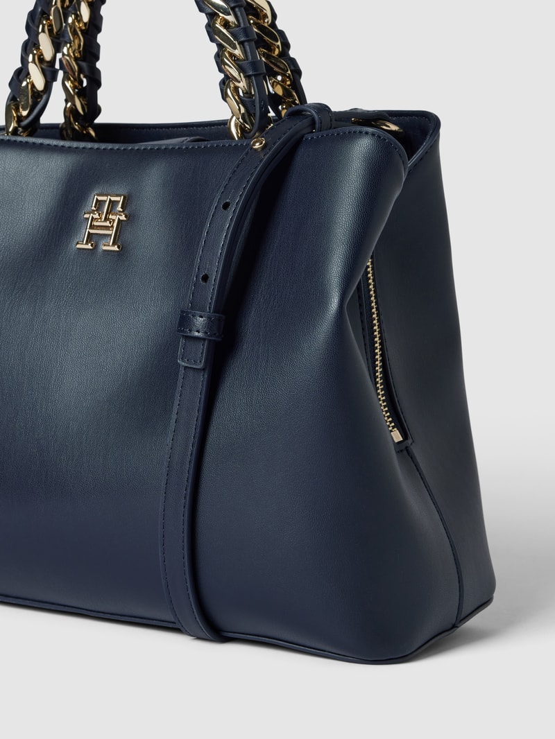 Tote Bag mit Henkeln in metallic Modell 'FEMININE' in marineblau
