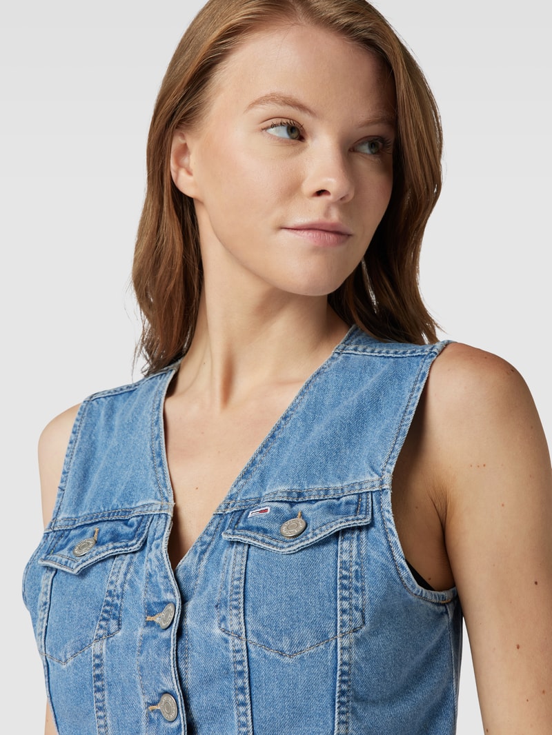 Cropped Weste in Denim-Optik in jeans