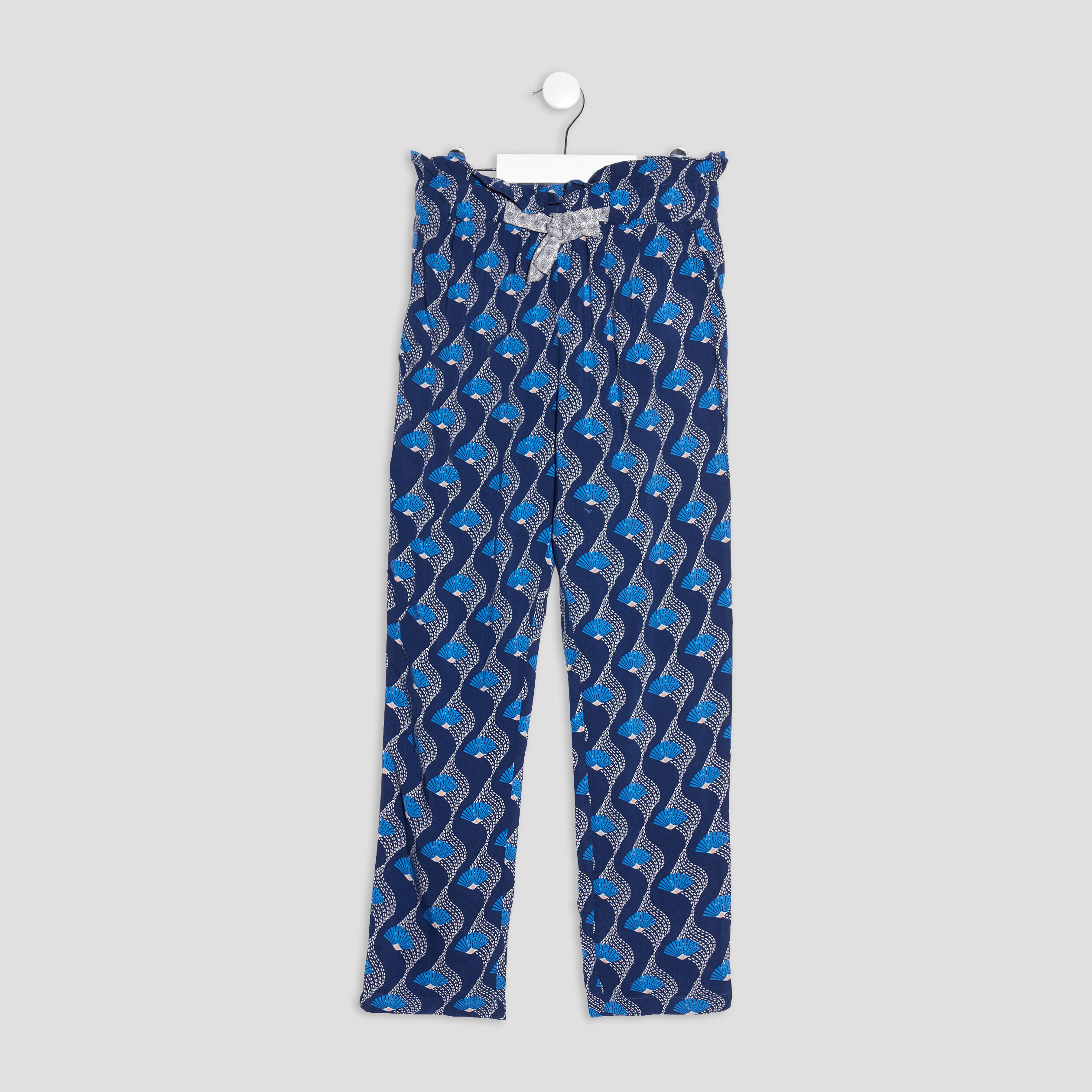 Pantalon carotte fluide bleu marine fille | La Halle