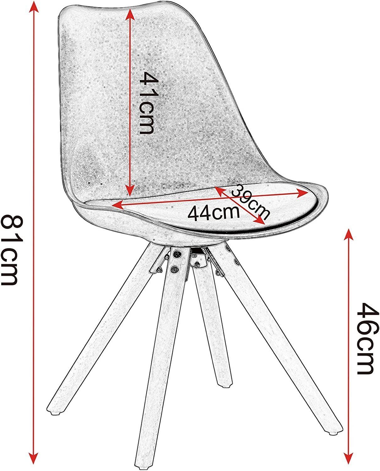 Woltu Esszimmerstuhl (Set, 6 St), mit Sitzfläche aus Kunstleder Design Stuhl