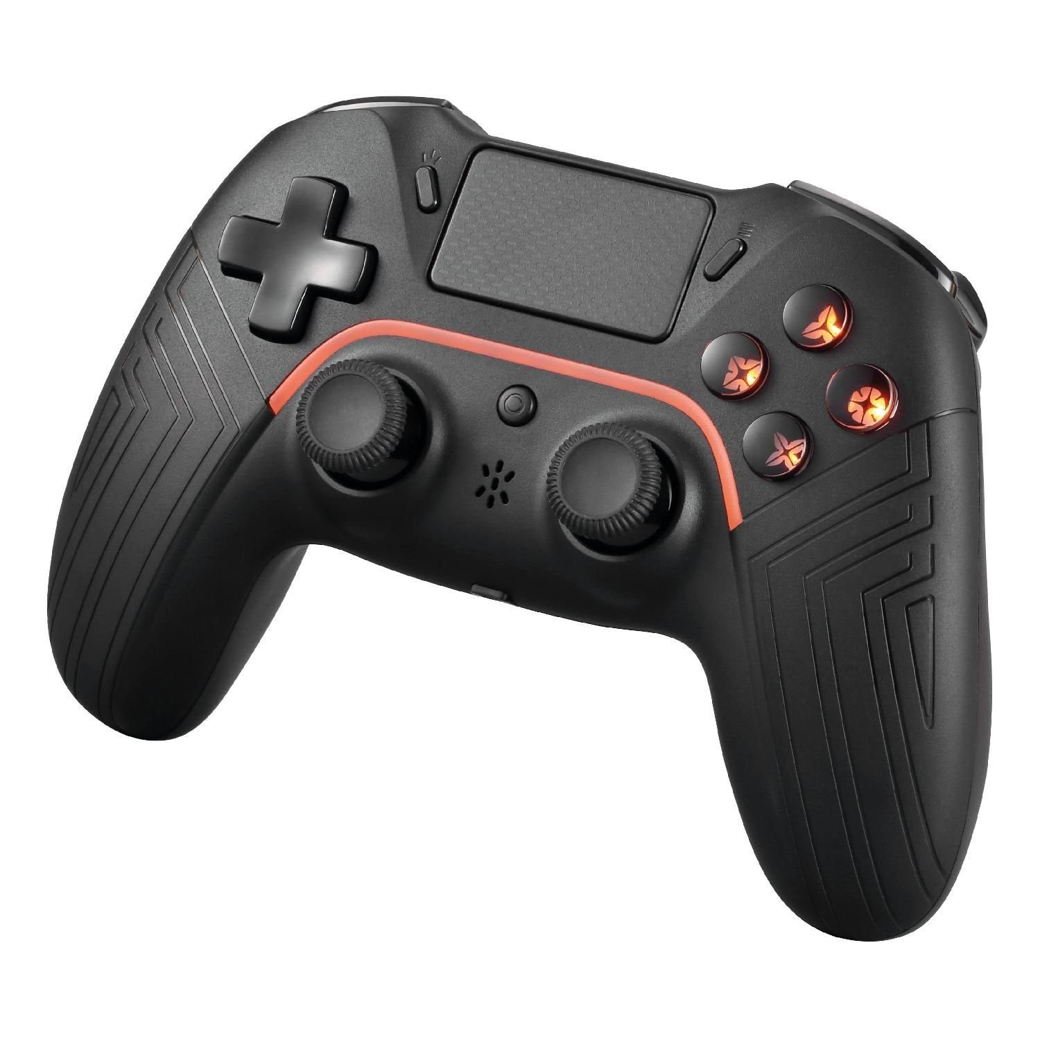 DELTACO Playstation 4 kabelloser Bluetooth-Controller Android Gaming-Controller (Hochpräziser 3D-Joystick, 2 programmierbare Makrotasten, Touchpad)