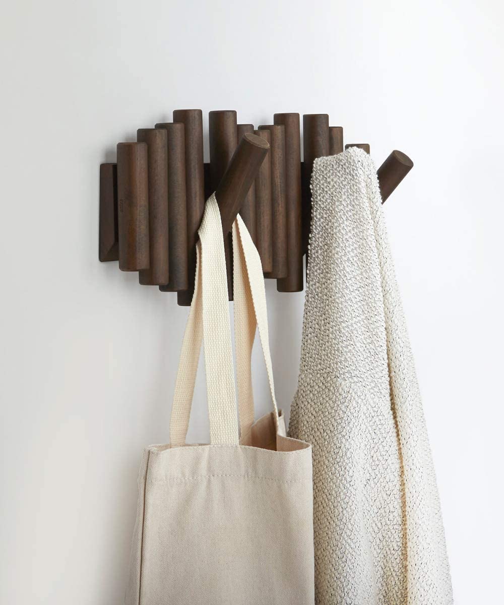 trends4cents Umbra Picket mit 5 Garderobenhaken 1011471-746 walnuss Garderobenleiste