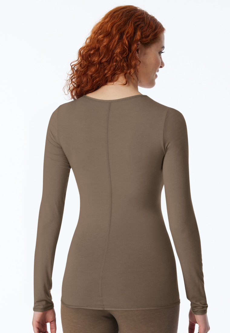 Shirt langarm taupe - Personal Fit