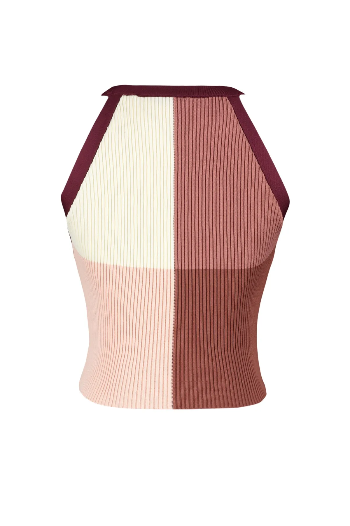 Trendyol Collection  Pflaumenfarbene Crop-Strickbluse mit Farbblockierung TWOSS22BZ0402