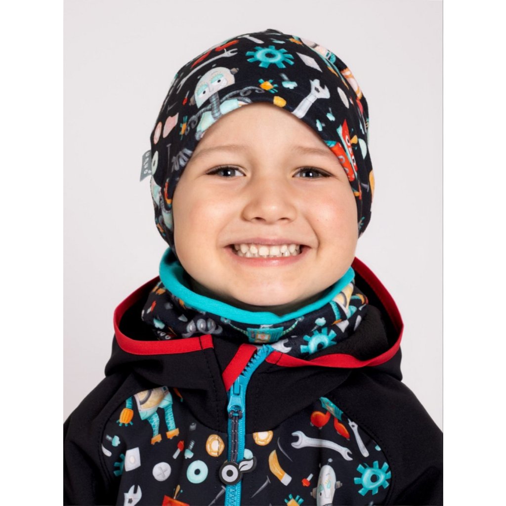 Unuo Basic Fleece-Schlauchschal für Kinder Roboter