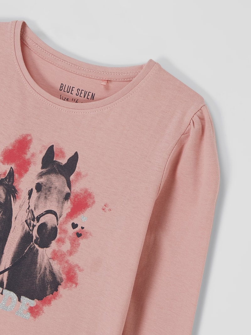 Longsleeve mit Print in altrosa