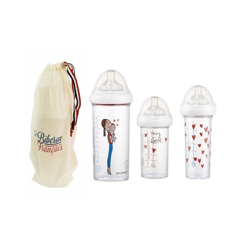 Lot de 3 biberons anti-coliques My love Le biberon français