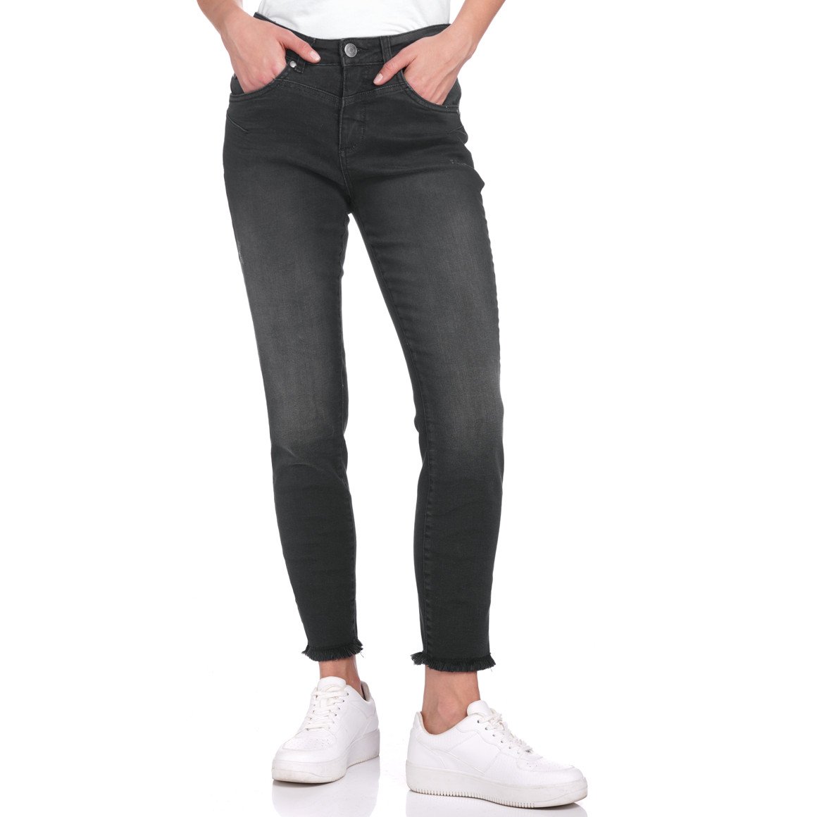 Damen Slim-Jeans im Destroyed-Look