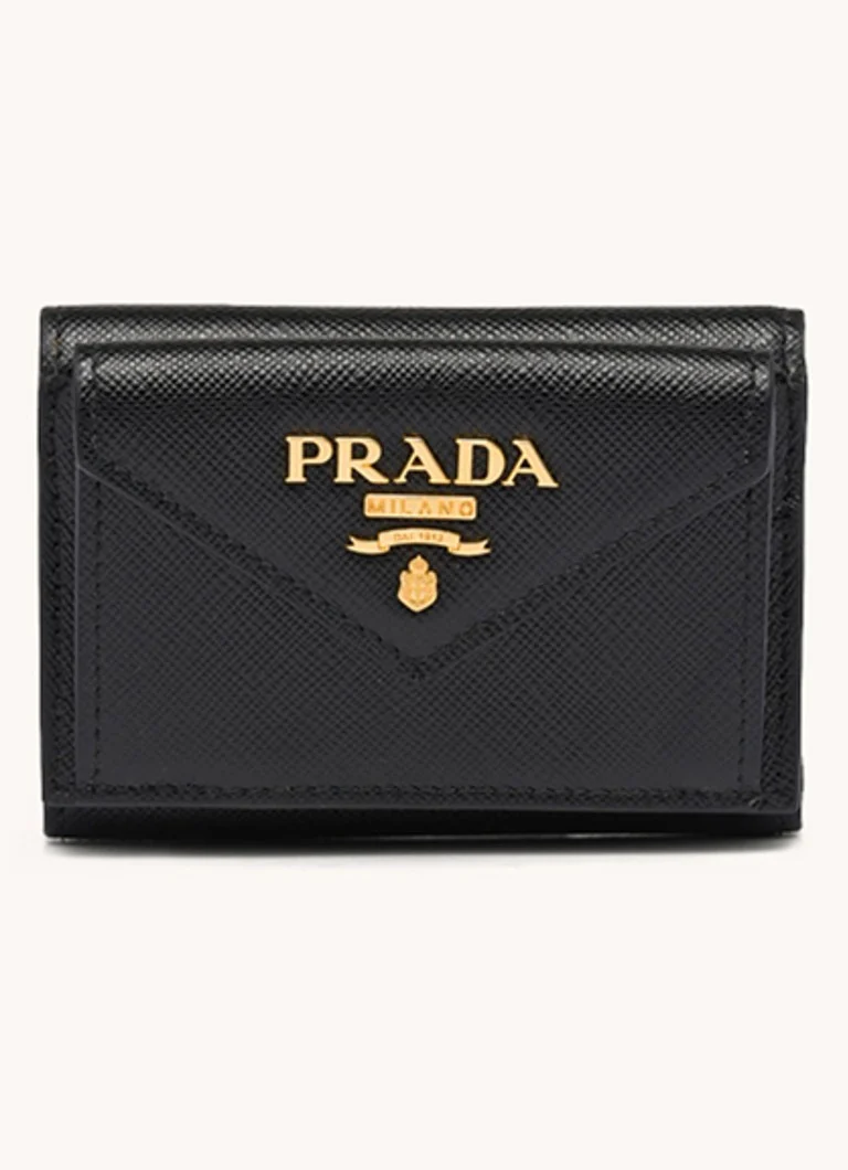 Portofel mic din piele cu logo-ul Prada