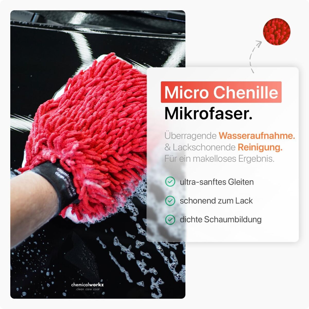 chemicalworkz Chenille Wash Mitt Rot