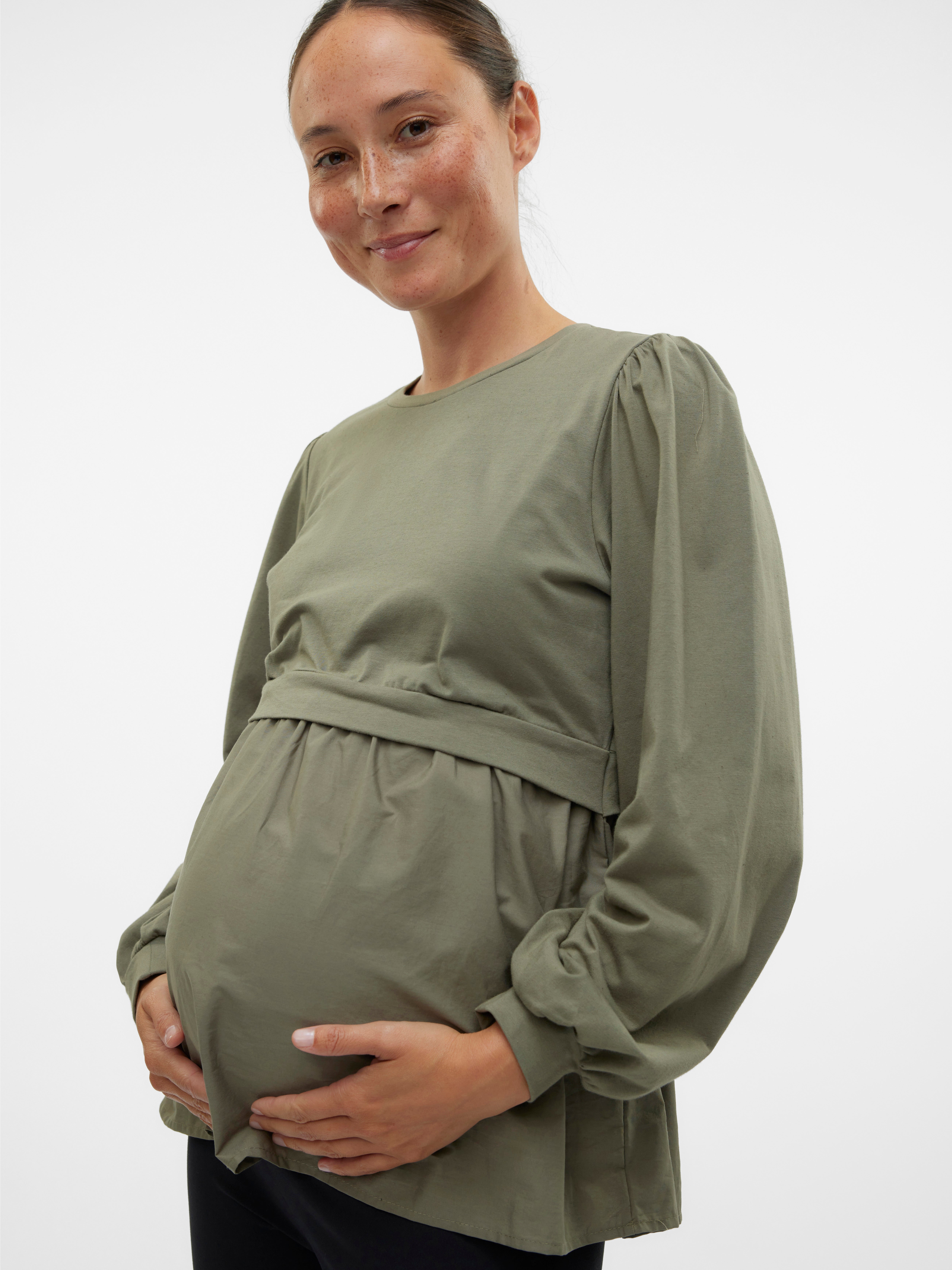 Normal geschnitten Rundhals Top
