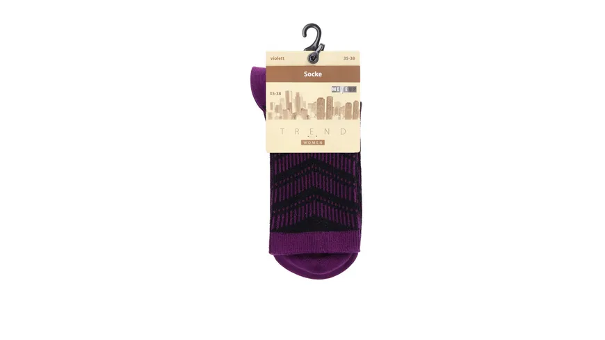MOVE UP Damen Socken Jacquard mit Glitzergarn violett