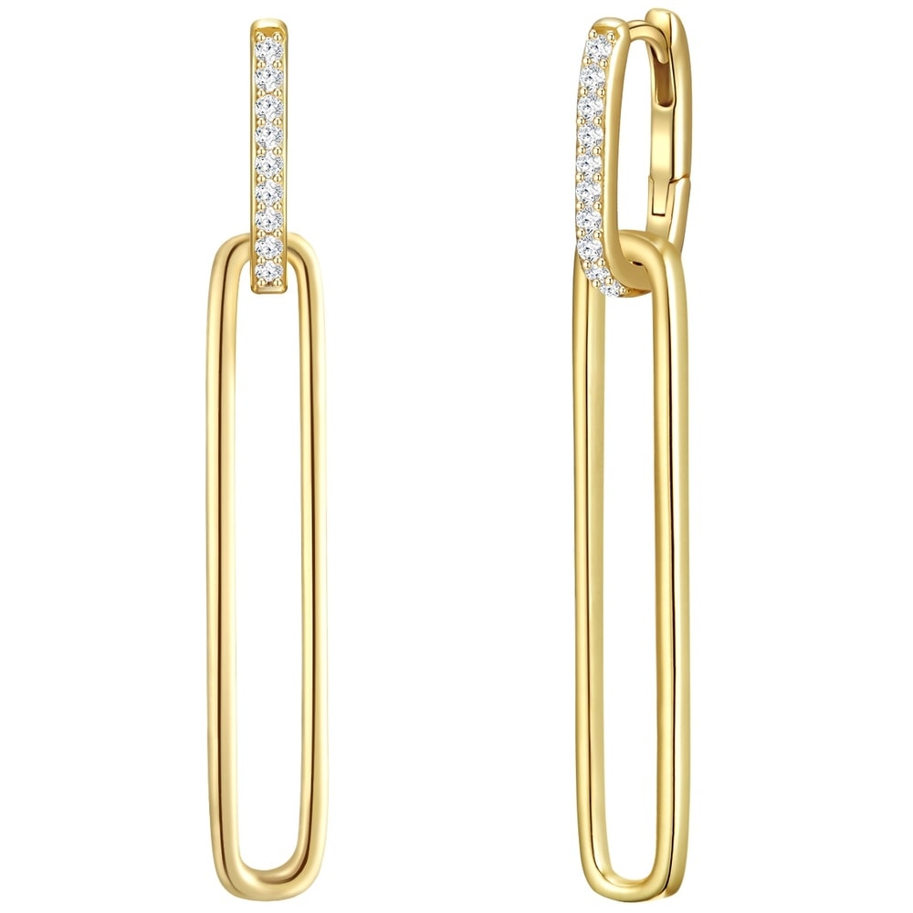 Glanzstücke München Créoles en argent Argent sterling Oxyde de zirconium (CZ) en Or jaune Boucles d'oreilles