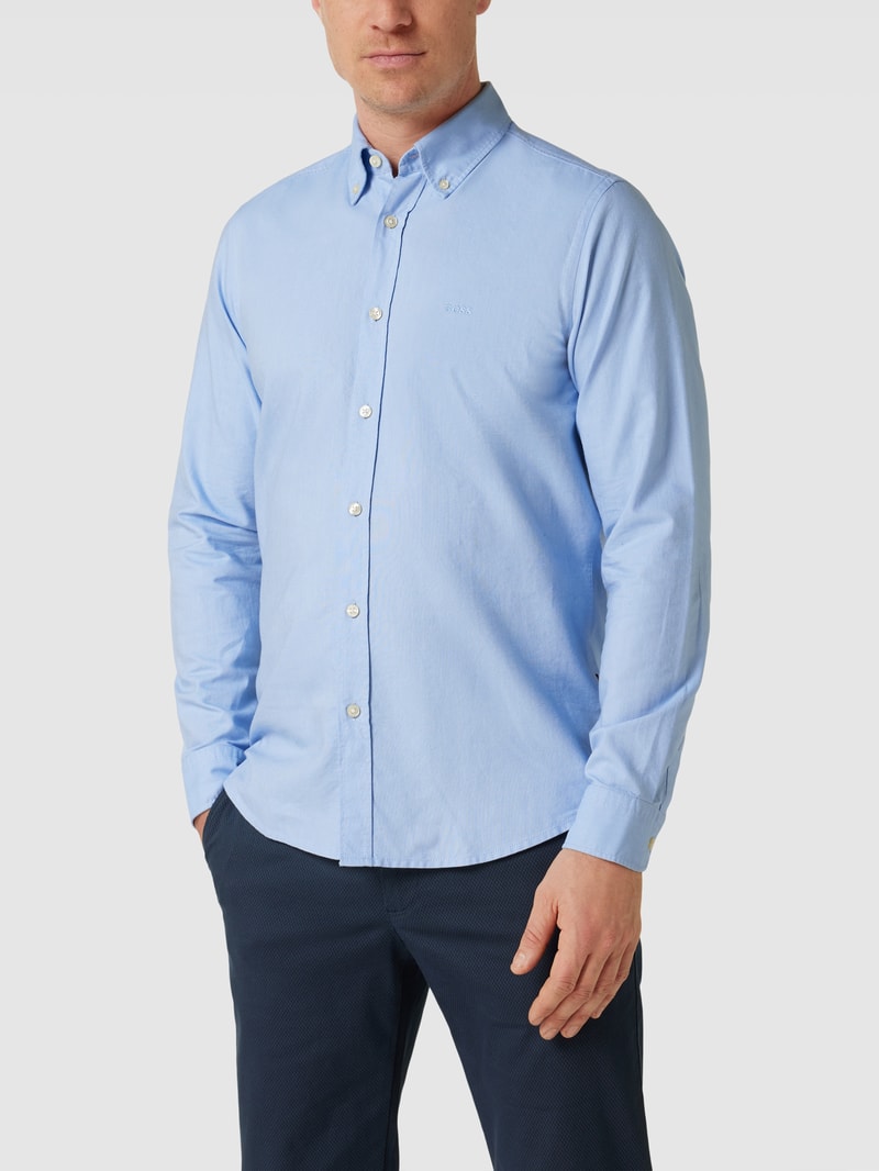 Regular Fit Freizeithemd mit Button-Down-Kragen Modell 'Rickert' in hellblau