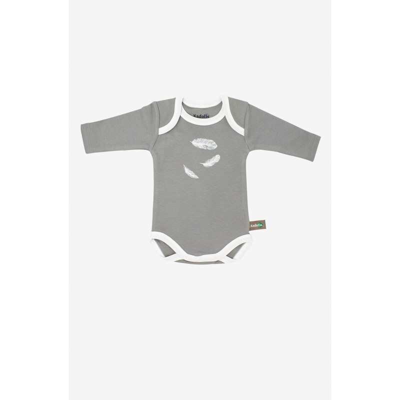 Lot de 3 Body manches longues en Coton Bio à motifs plumes