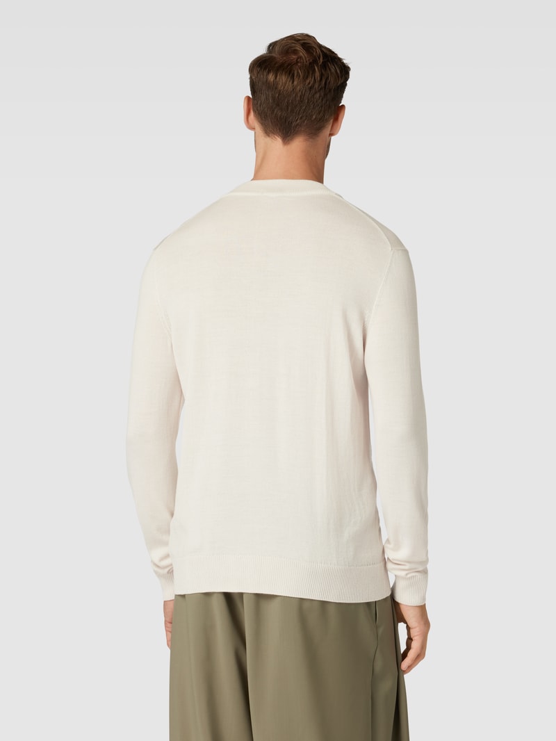 Strickpullover mit Rundhalsausschnitt Modell 'Davide' in offwhite