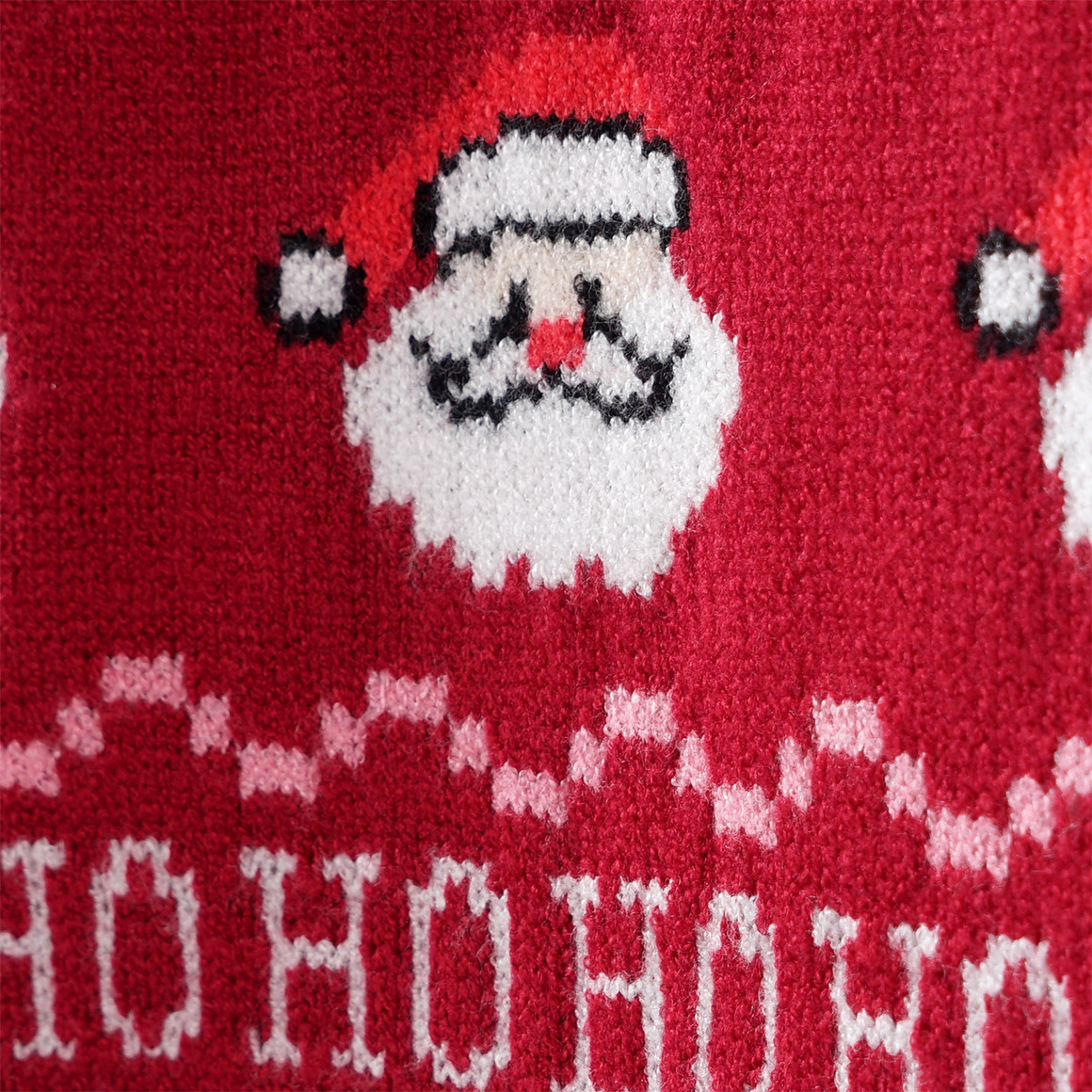 Mädchen Weihnachtspullover mit Allover-Motiv dunkelrot / grün / weiss