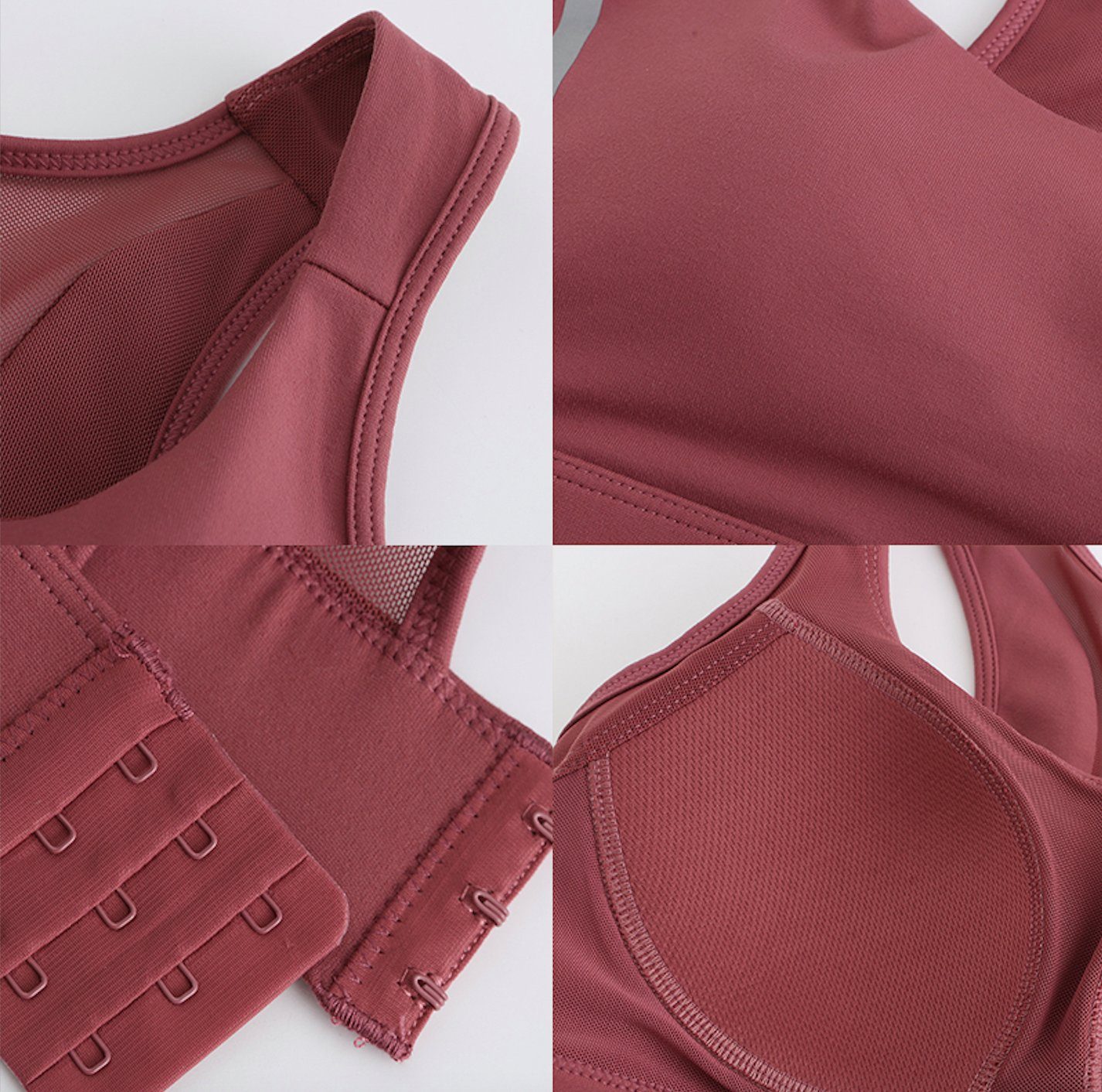 SWINTAGER Sporttop Aktivwear/ Training Crop Top mit Racerback und Mesh / Sport BH starker Halt