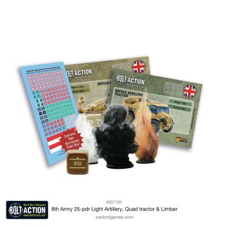 8th Army 25 Pounder Light Artillery Quad & Limber