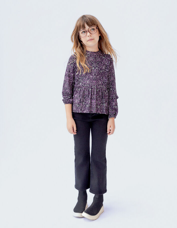 Jean FLARE noir et noeud imprimé cachemire fille