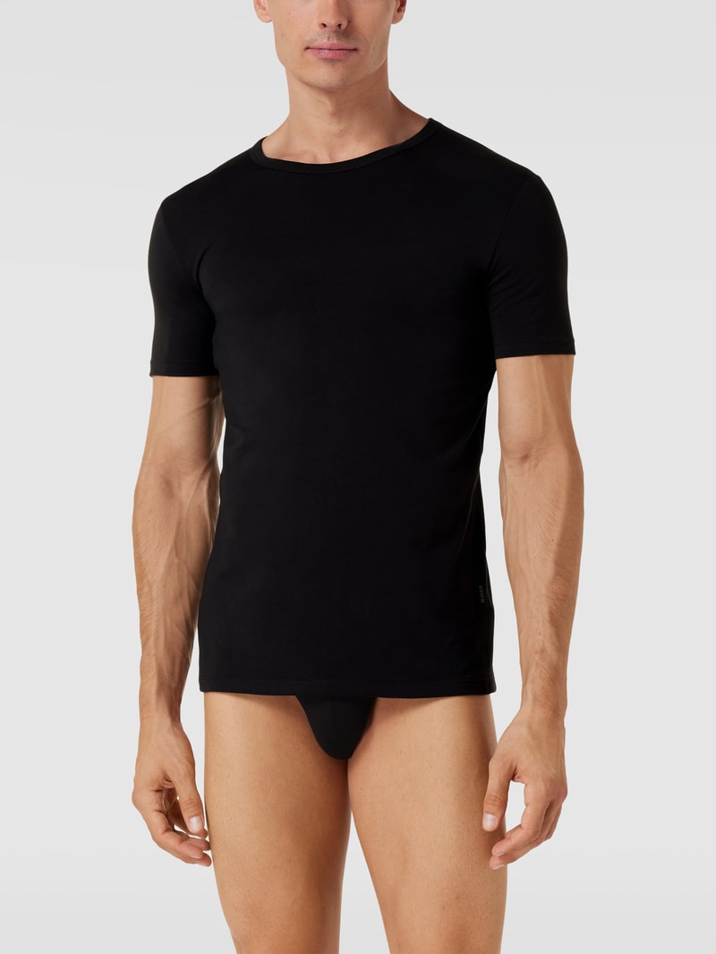 T-Shirt mit Label-Detail im 2er-Pack in schwarz