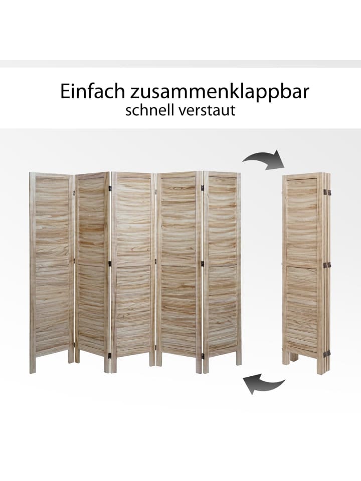 MCW Paravent G30 im Shabby-Look, Grau-braun günstig kaufen onesize