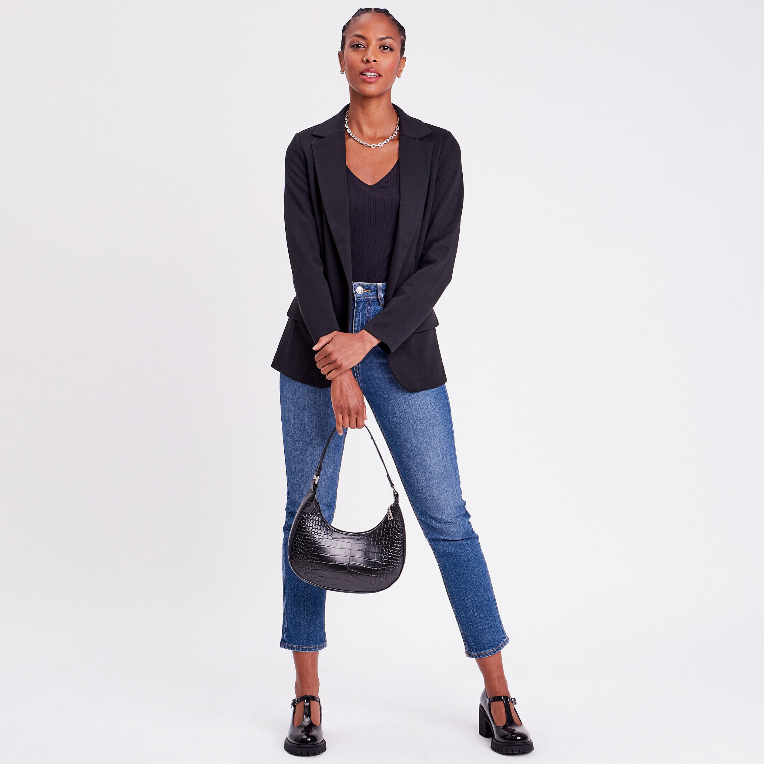 Jeans slim taille haute 7/8ème denim stone femme | Cache Cache