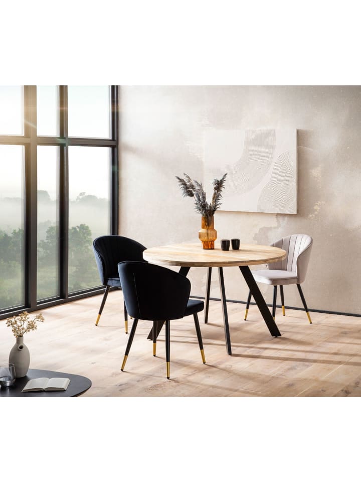 KADIMA DESIGN Esszimmertisch 120x120x76 cm Mango Massivholz Esstisch Modern, günstig kaufen onesize