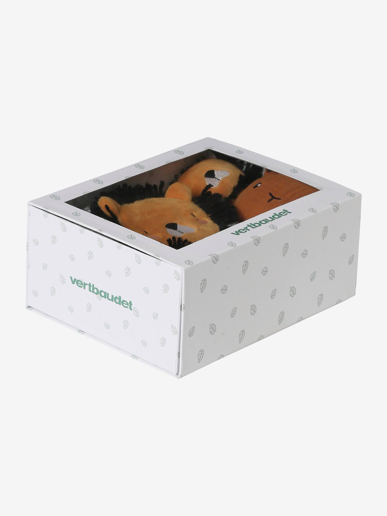 Coffret cadeau 3 pièces : doudou lange + hochet + livre imagier tanzanie