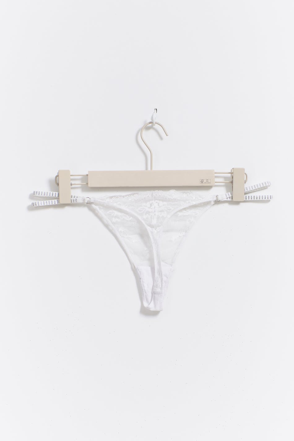 Rhinestone lace thong
