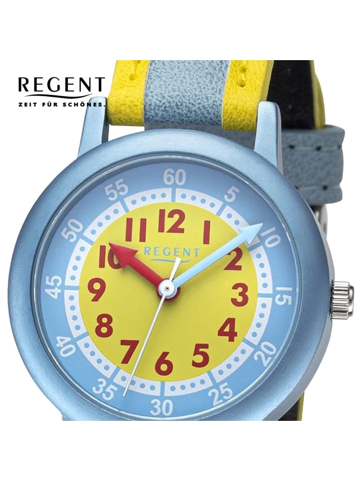 Regent Analog-Armbanduhr Regent Metallarmband gelb, hellblau klein (ca. 29,5mm) günstig kaufen onesize