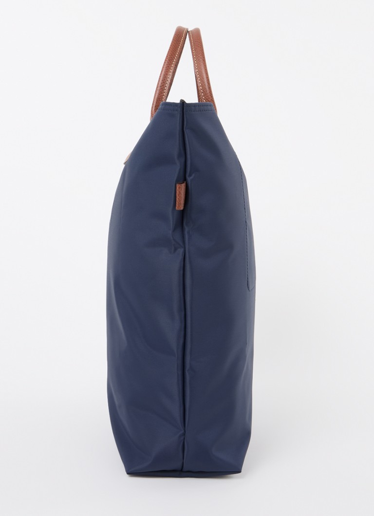 Geantă Longchamp Le Pliage Original, mărimea M, cu detalii din piele.