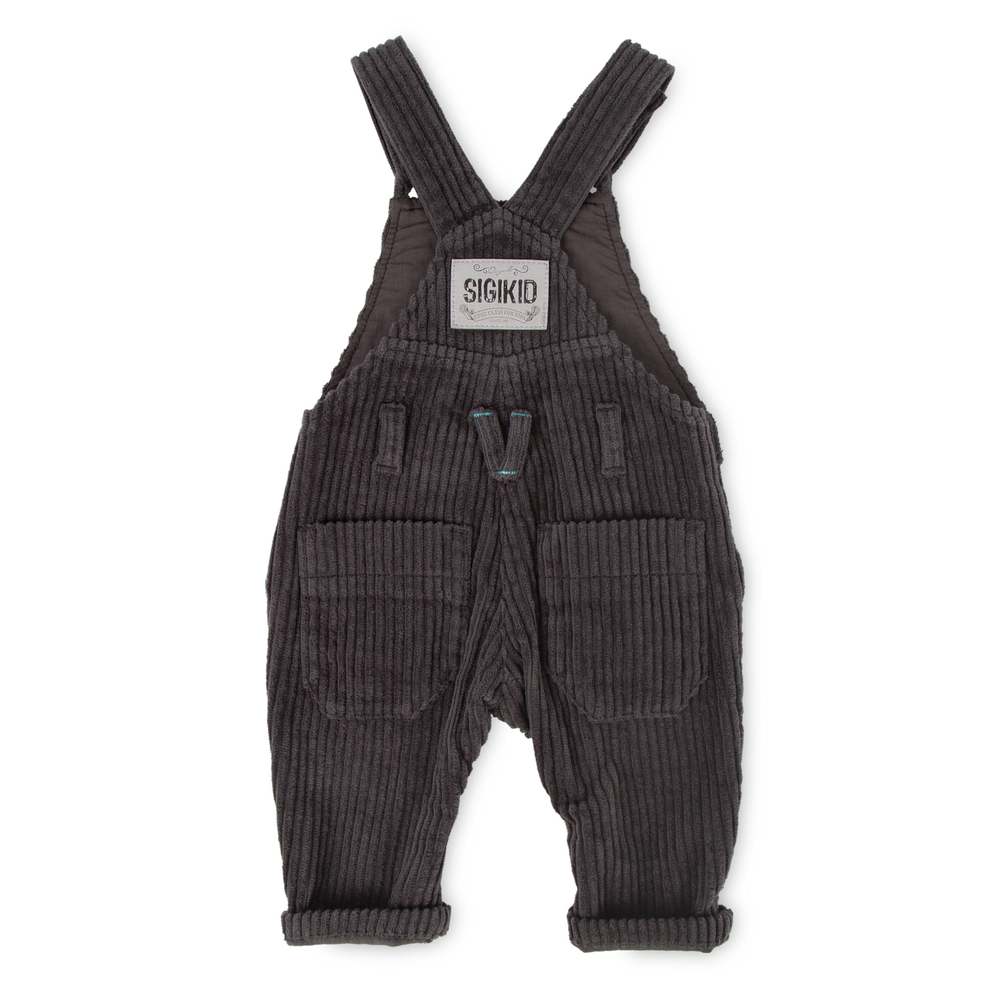 Dunkelgraue Baby Cord Latzhose