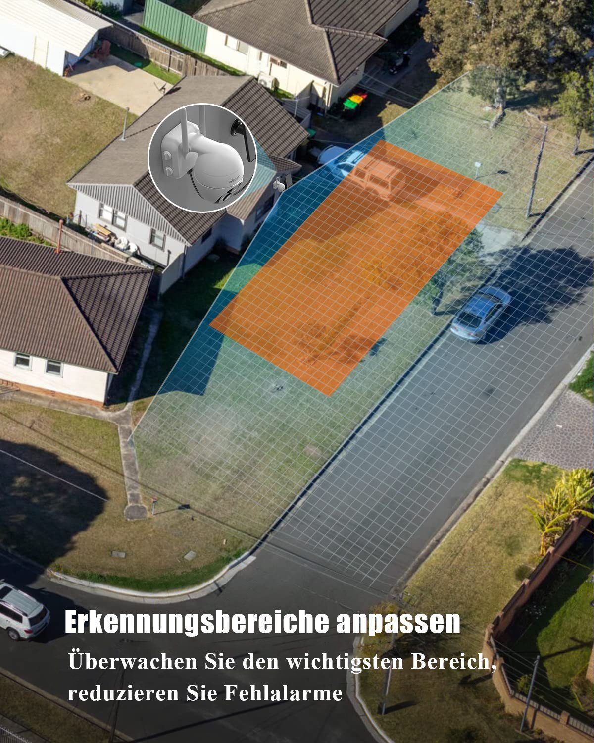 ieGeek 2K Solar WLAN Überwachungskamera Aussen Akku 355°/140° Pan Tilt IP65 Überwachungskamera (AuBenbereich, Outdoor, intelligenten KI-Algorithmus,4x Digitalzoom,Unterstützt Android/IOS und Tablet-Zugriff, Kabellose,20m Farbnachtsicht,PIR Bewegungsm