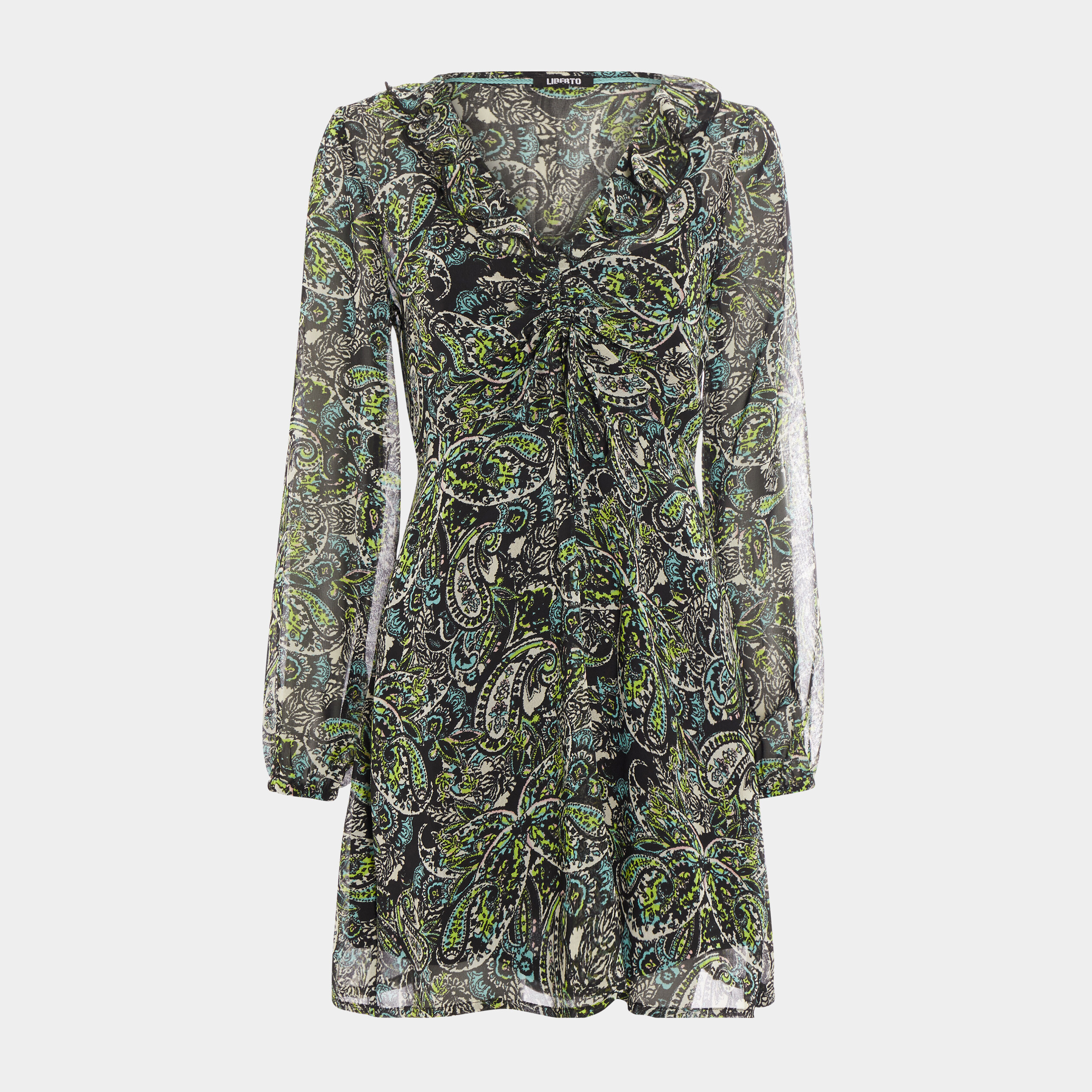 Robe évasée à détails volantés Liberto noir femme | La Halle
