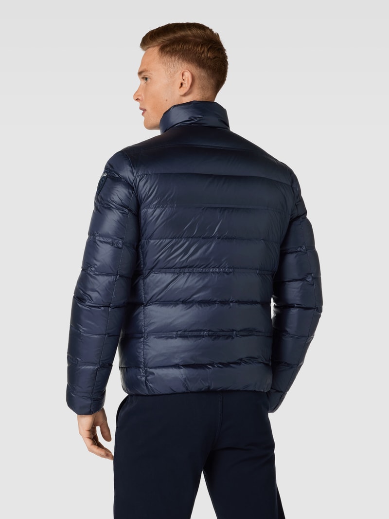 Daunenjacke mit Label-Detail in marineblau
