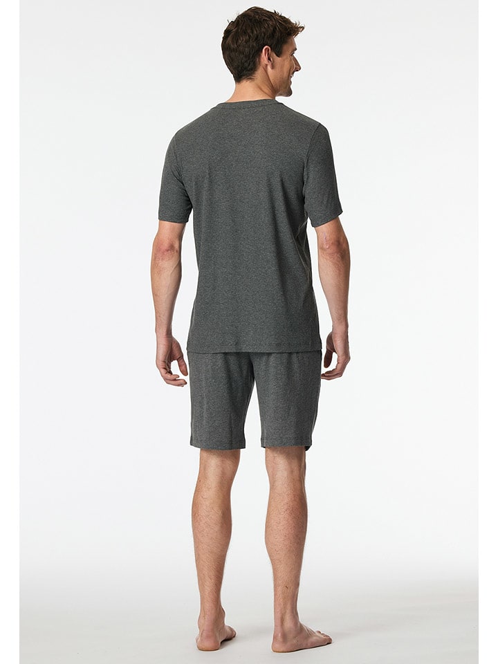 Schiesser Pyjama in Anthrazit günstig kaufen
