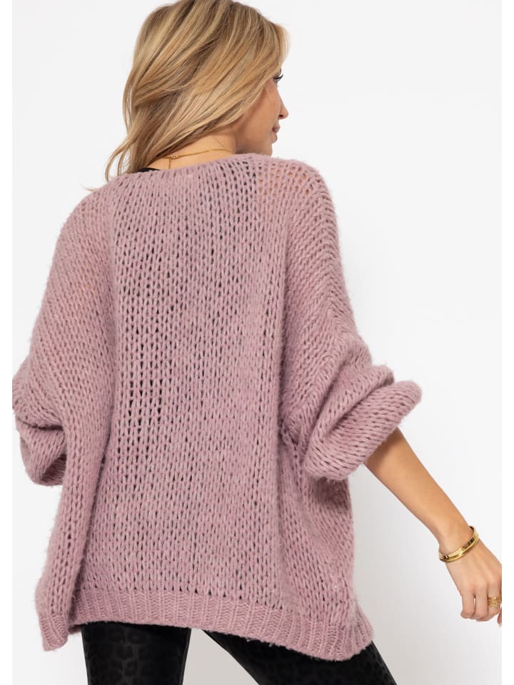 SASSYCLASSY Oversize Strick-Cardigan in Altrosa günstig kaufen