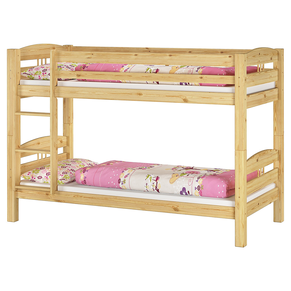 Stockbett 90x200 Kiefer massiv mit Rollrost