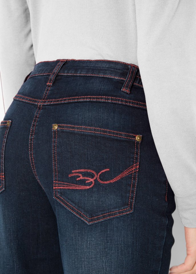 Baumwoll-Stretch-Jeans mit Bequembund, Straight