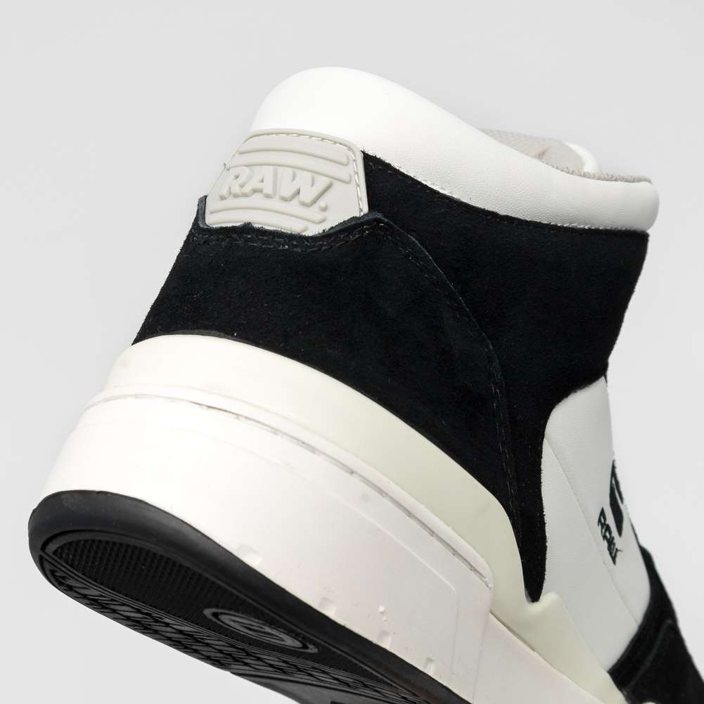 G-STAR RAW ATTACC Mid Basic Herren Leder Sneaker 2212 040711 WHT-BLK
