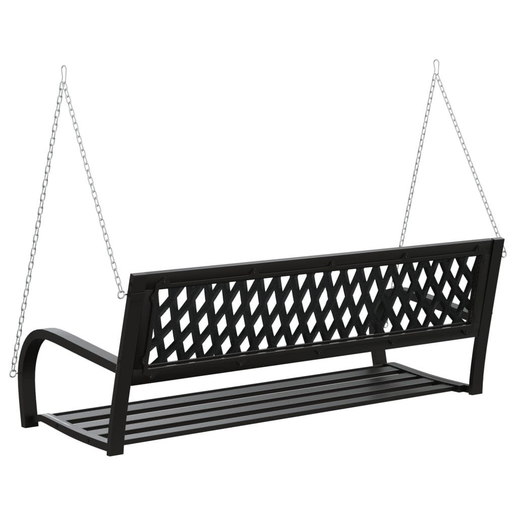 vidaXL Hollywoodschaukel Hollywoodschaukel 125 cm Stahl und Kunststoff Schwarz