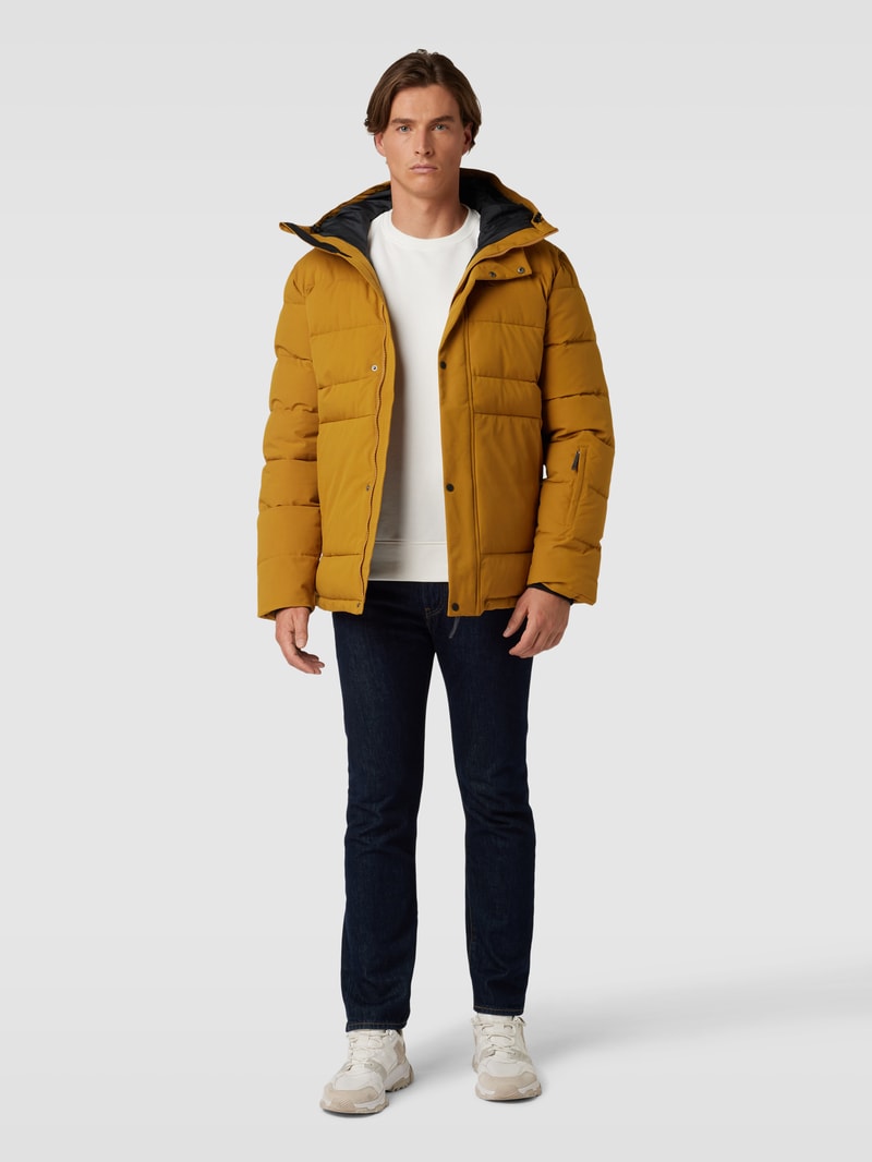 Steppjacke mit Label-Stitching Modell 'EASTCLIFF' in senfgelb
