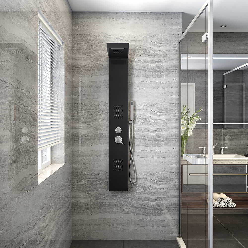 Home Deluxe Duschpaneel CASCATA - black